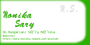 monika sary business card